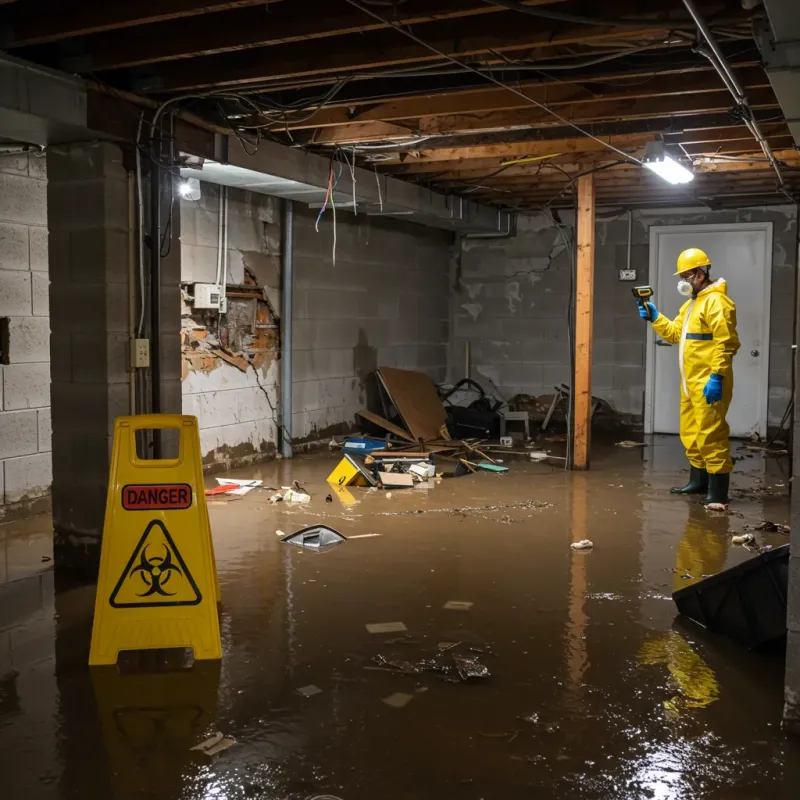 Flooded Basement Electrical Hazard in Radford, VA Property