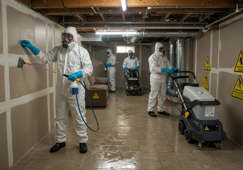 Basement Moisture Removal and Structural Drying process in Radford, VA